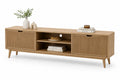 Mueble de TV de Madera de Roble con Puertas y Estantes 180x40x50 cm