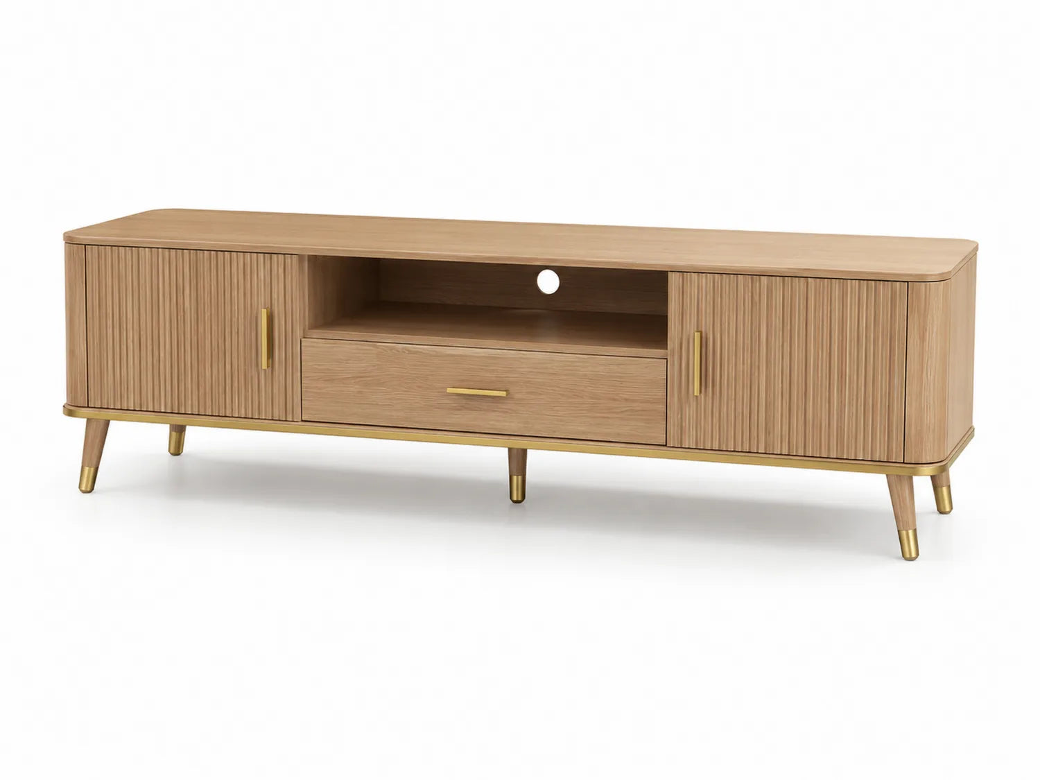 Mueble de TV de madera con patas de metal 160x40x50cm