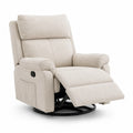 Sillón Reclinable Giratorio de Poliéster Beige con Bolsa Lateral