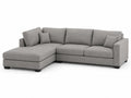 Sofá seccional en forma de L de tela poliéster gris 300x90x150 cm