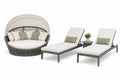 Juego de Muebles de Exterior en Ratán y Aluminio con Cama de Día y Tumbonas