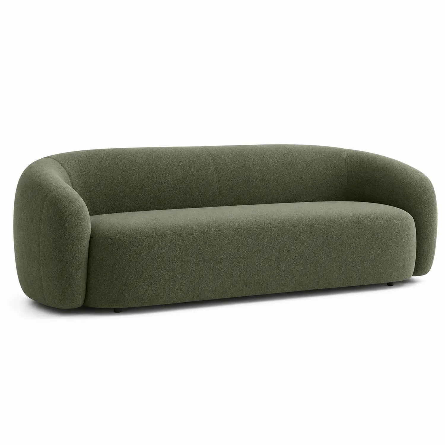 Sofá de Tela Curvo Verde 220x90x75 cm