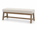 Banco de madera y tela beige 120x40x45 cm