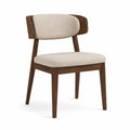 Silla de madera con tapizado en poliéster beige