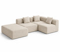 Sofá modular de esquina en tejido de algodón beige