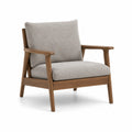 Sillón de madera maciza con cojín de poliéster gris