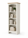 Estantería de Madera MDF Blanca con Encimera de Roble 4 Estantes