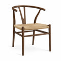 Silla de madera maciza con asiento de cuerda tejida