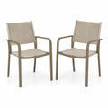 Conjunto de 2 sillas de aluminio con cuerda sintética beige