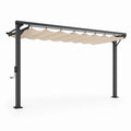Toldo retráctil de acero y poliéster beige 350x250 cm
