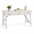 Escritorio de madera con cajones blanco