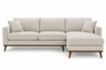 Sofá esquinero de madera y poliéster beige